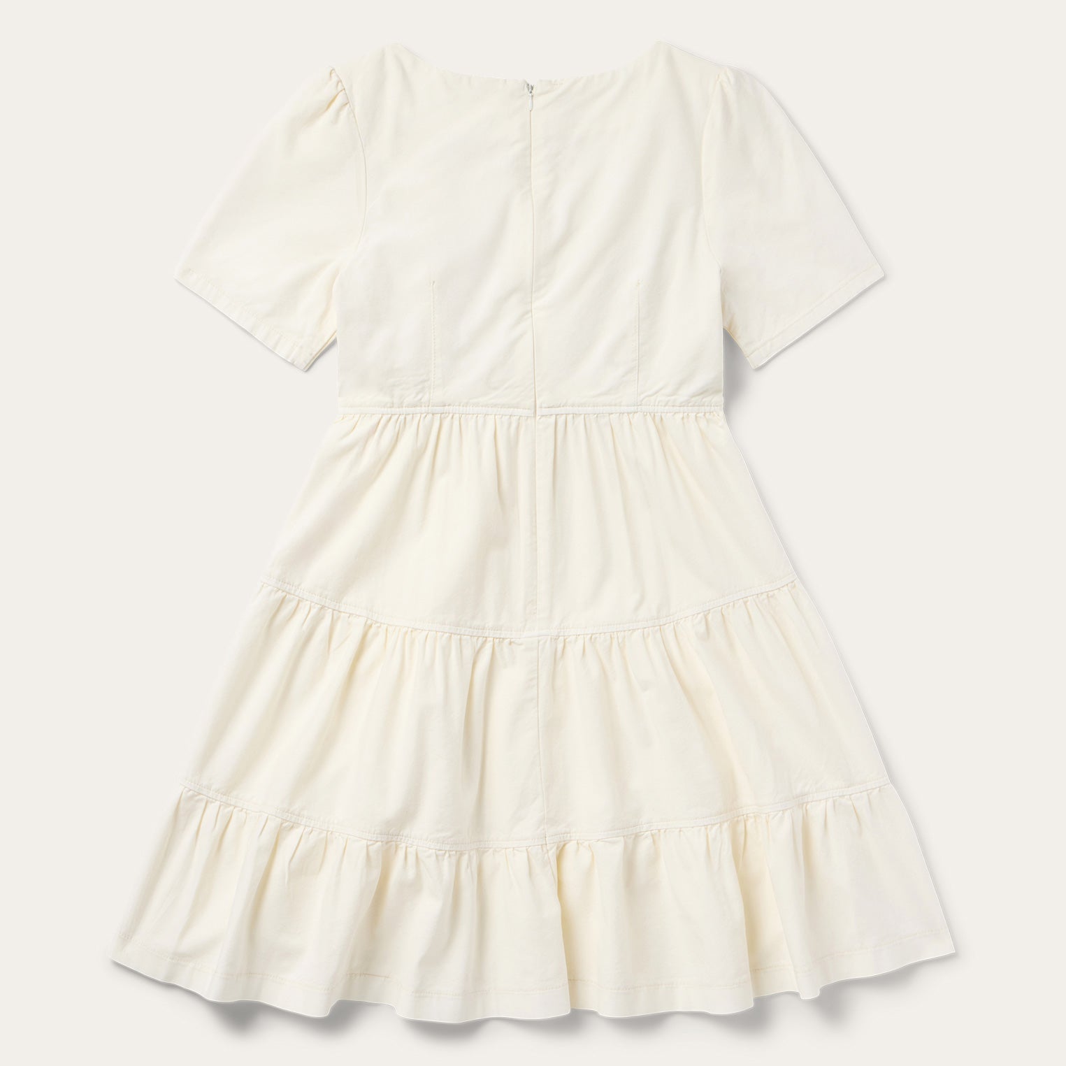 Cream Denim Tiered Dress White | Stetson Women
