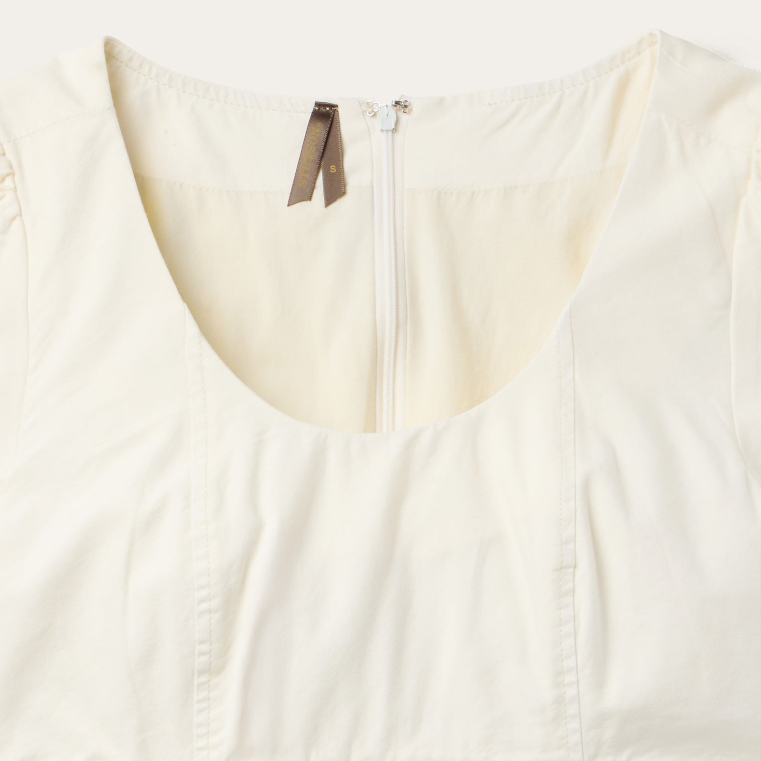 Cream Denim Tiered Dress White | Stetson Women