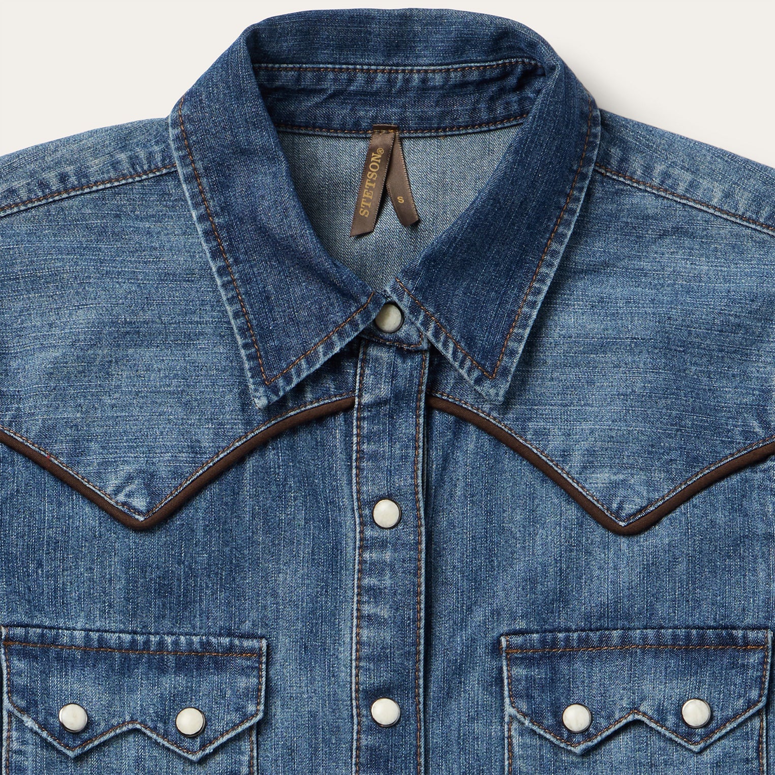 Piped Dark Denim Western Shirt Blue | Stetson Women