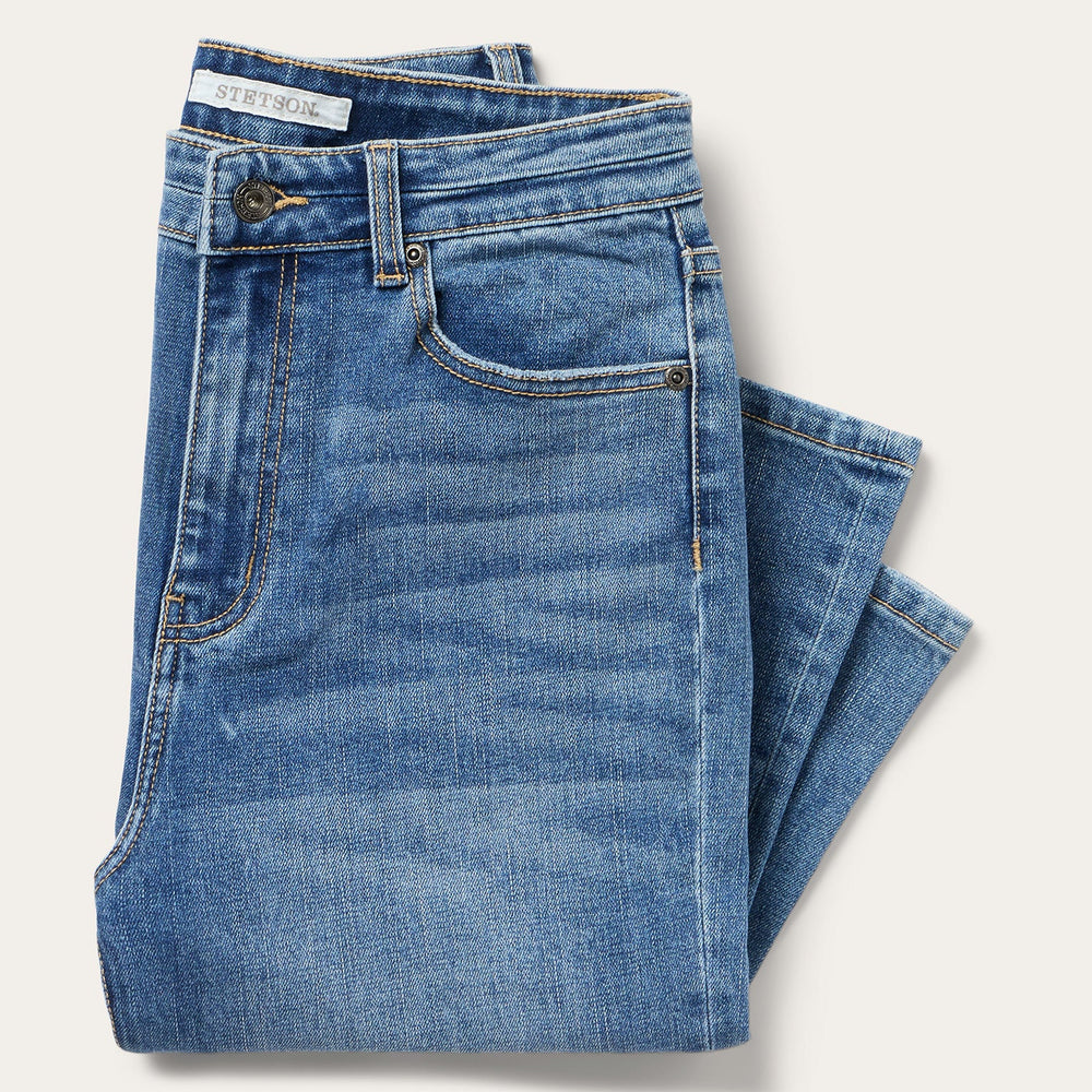 915 High Rise Straight Fit Jeans Blue | Stetson Women