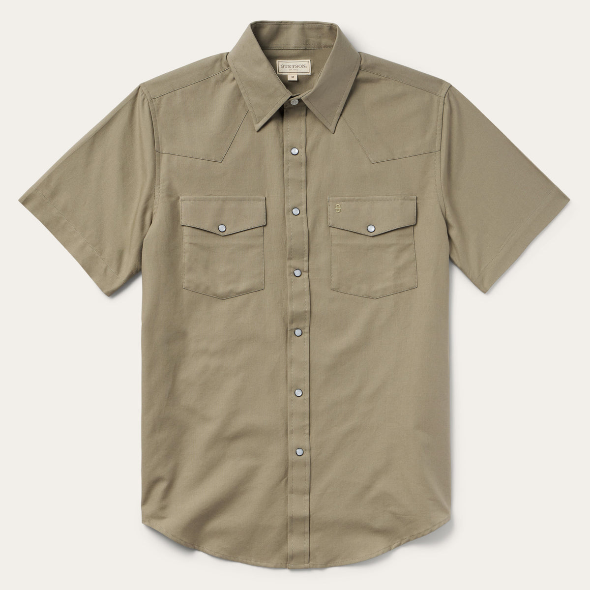 Olive Oxford Short Sleeve Western Shirt Olive | Stetson Men