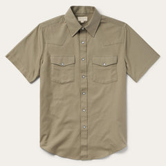 Olive Oxford Short Sleeve Western Shirt Olive | Stetson Men