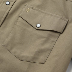 Olive Oxford Short Sleeve Western Shirt Olive | Stetson Men