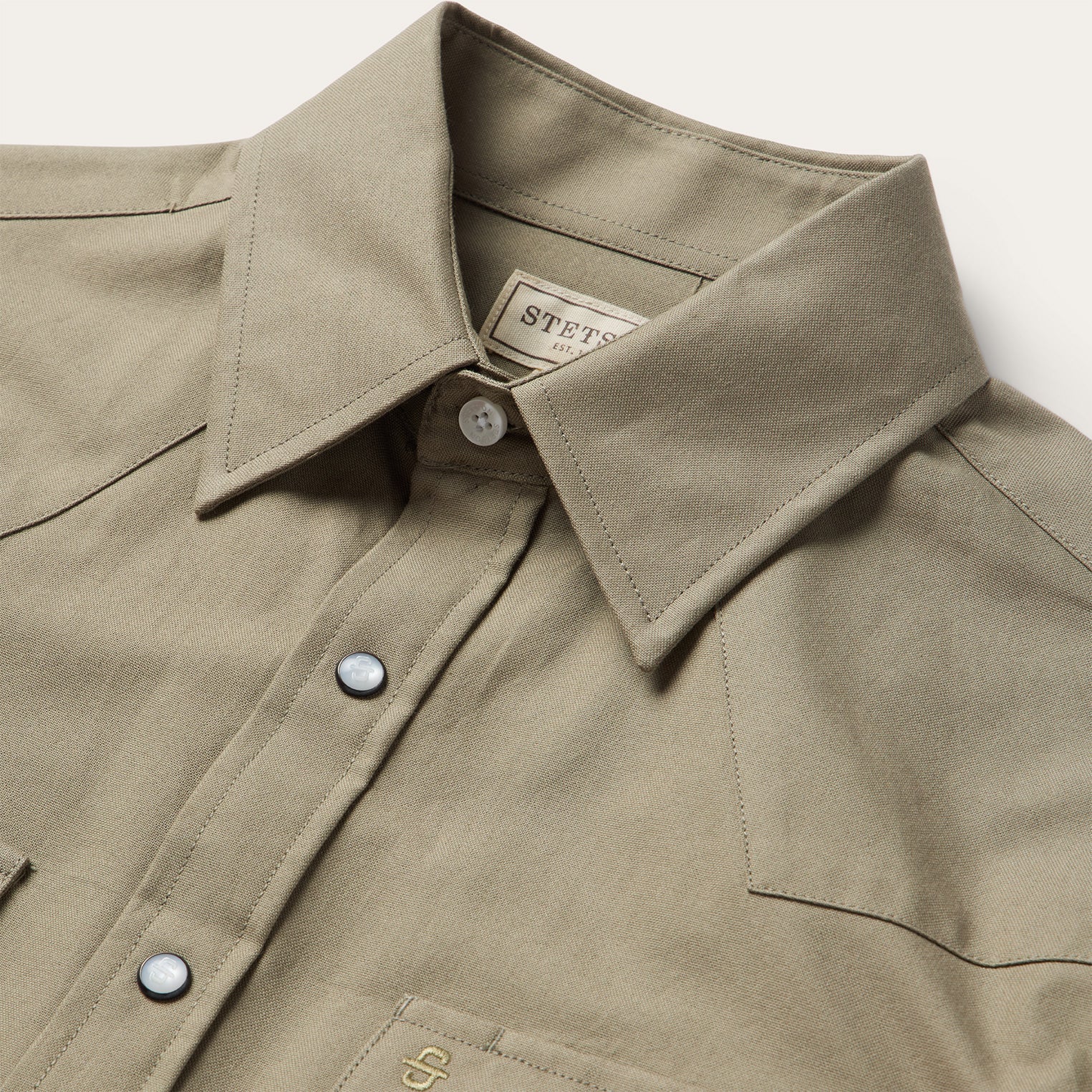 Olive Oxford Western Shirt Olive | Stetson Men