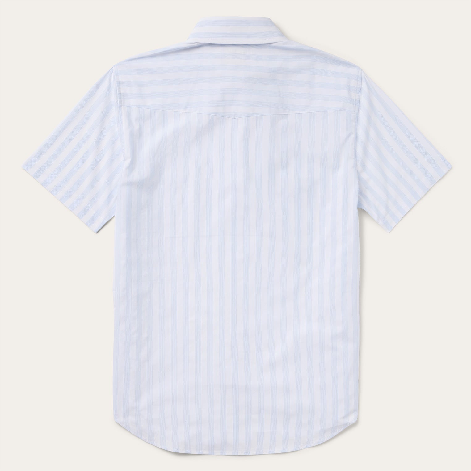Stripe Oxford Short Sleeve Western Shirt White W/ Blue Stripe | Stetson Men