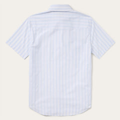 Stripe Oxford Short Sleeve Western Shirt White W/ Blue Stripe | Stetson Men