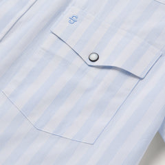 Stripe Oxford Short Sleeve Western Shirt White W/ Blue Stripe | Stetson Men