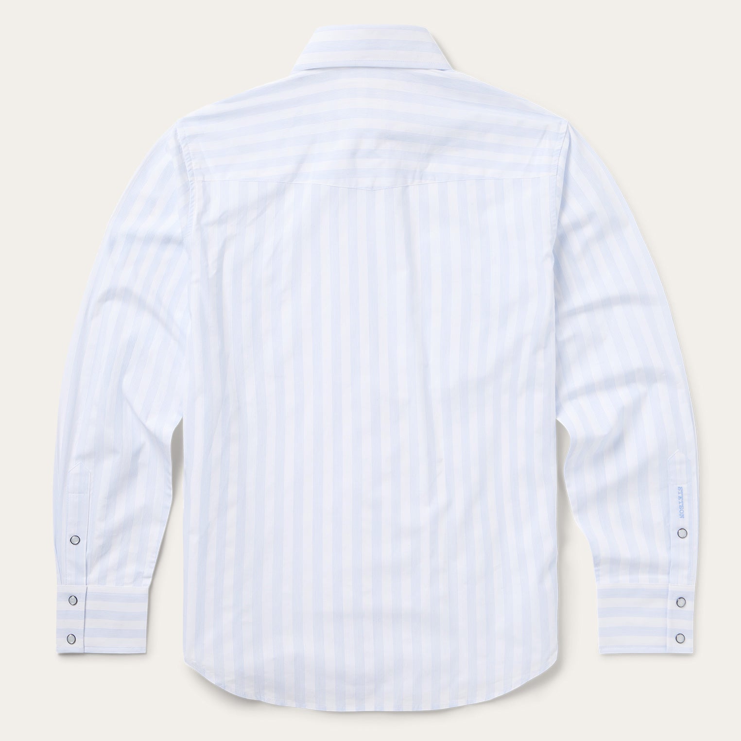 Stripe Oxford Western Shirt White W/ Blue Stripe | Stetson Men