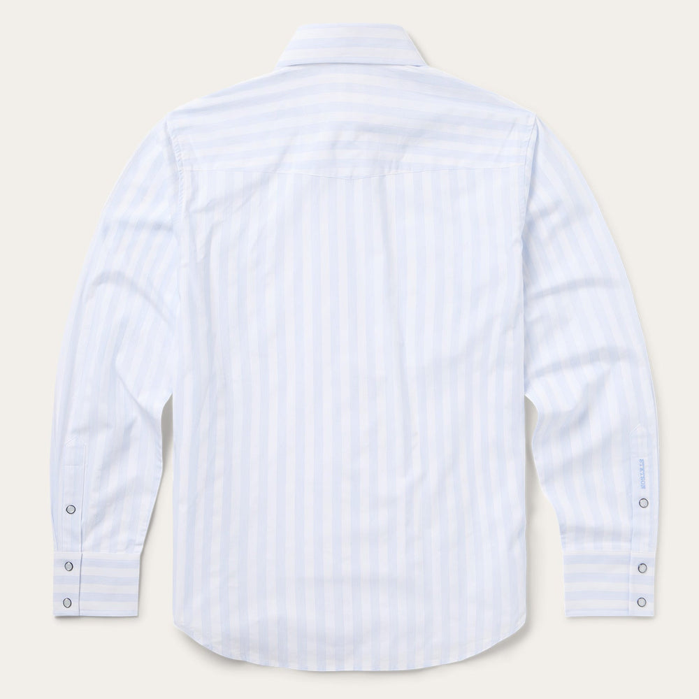 Stripe Oxford Western Shirt White W/ Blue Stripe | Stetson Men
