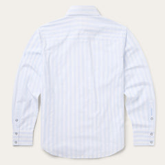 Stripe Oxford Western Shirt White W/ Blue Stripe | Stetson Men