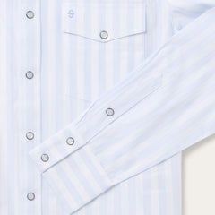 Stripe Oxford Western Shirt White W/ Blue Stripe | Stetson Men