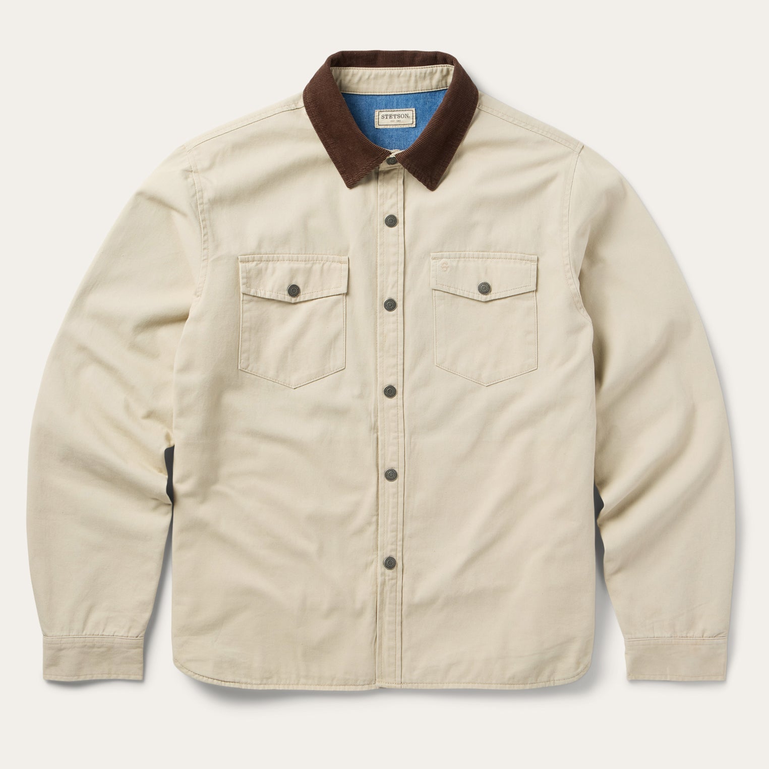 Corduroy Collar Shirt Jacket Tan | Stetson Men