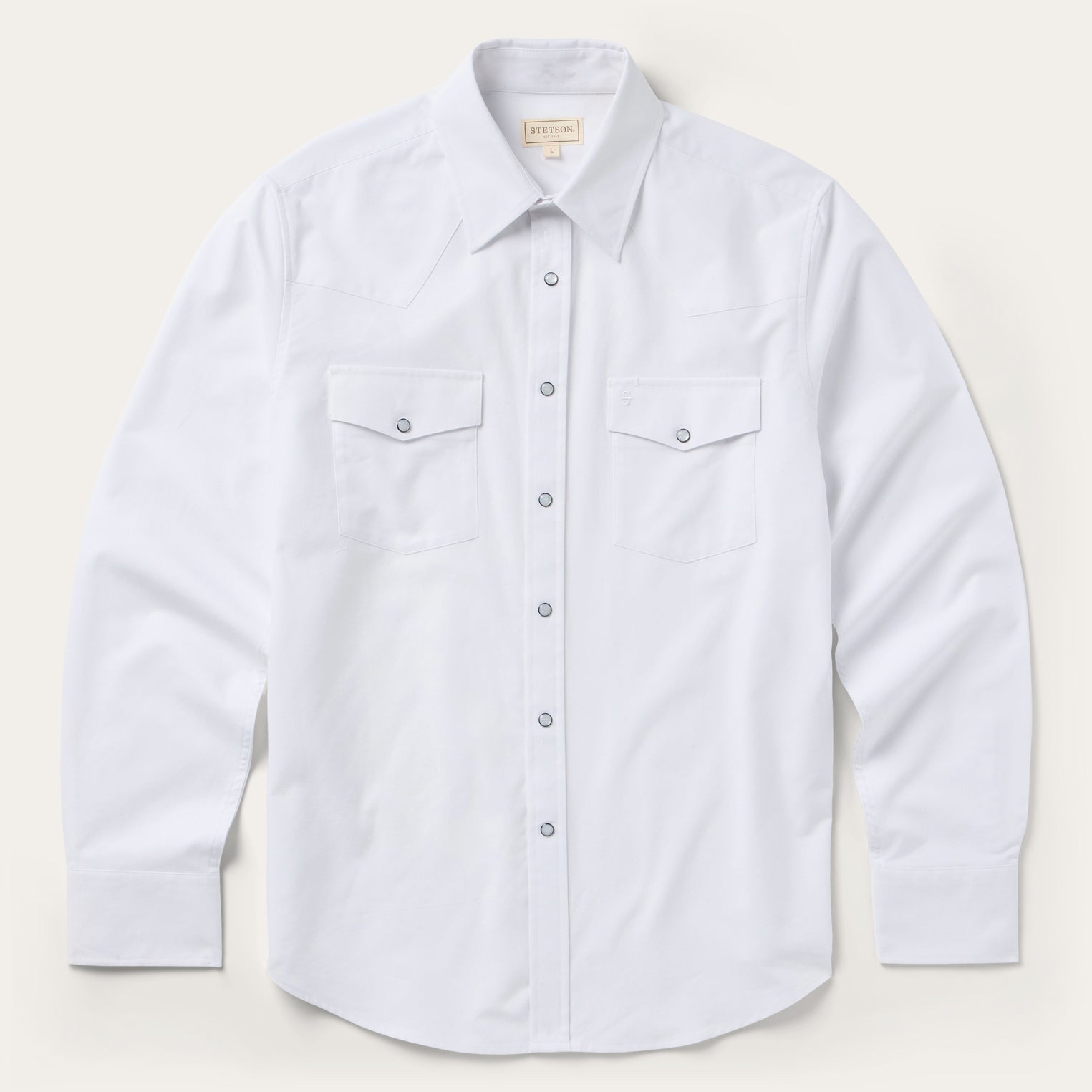 White Oxford Western Shirt White | Stetson Men