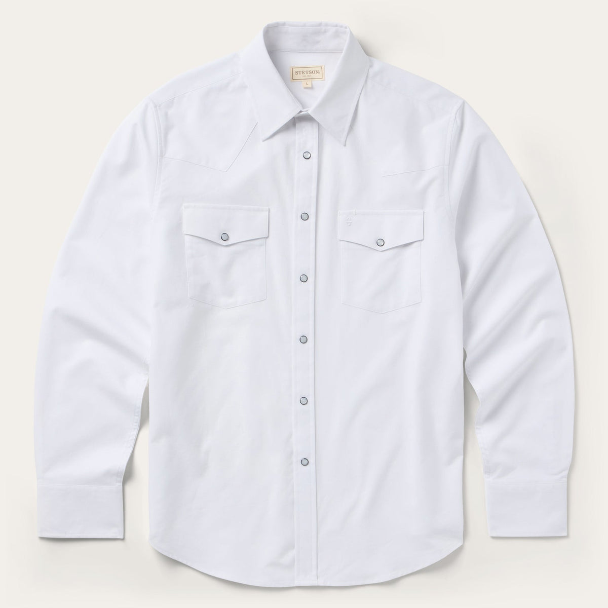 White Oxford Western Shirt White | Stetson Men