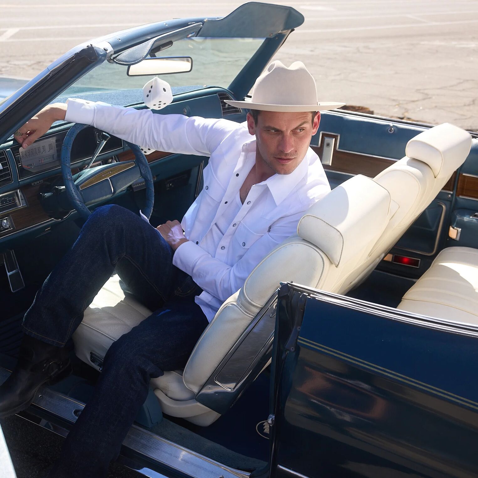 White Oxford Western Shirt White | Stetson Men