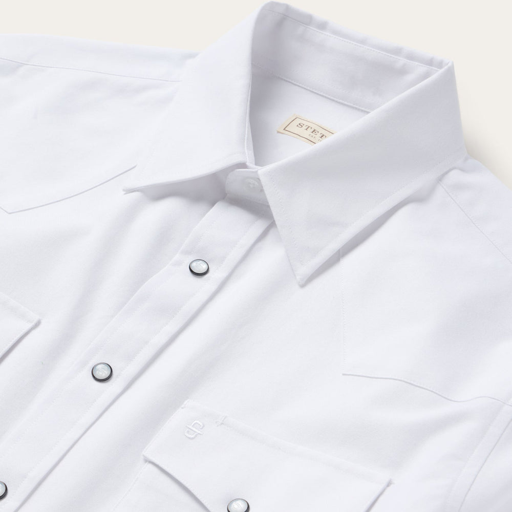 White Oxford Western Shirt White | Stetson Men