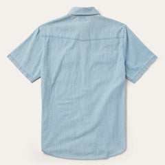 Chambray Oxford Short Sleeve Western Shirt Blue | Stetson Men