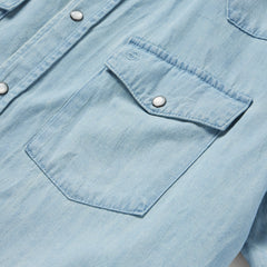 Chambray Oxford Short Sleeve Western Shirt Blue | Stetson Men