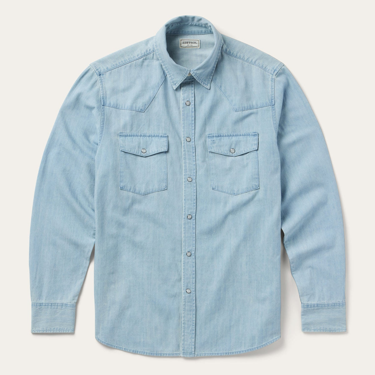 Chambray Oxford Western Shirt Blue | Stetson Men