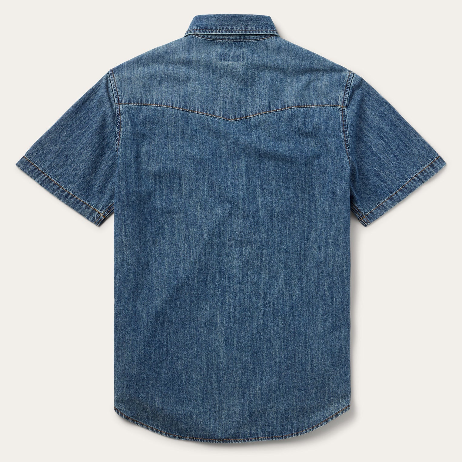 Turquoise Snap Short Sleeve Denim Shirt Blue | Stetson Men