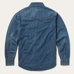 Turquoise Snap Lightweight Denim Shirt Blue | Stetson Men