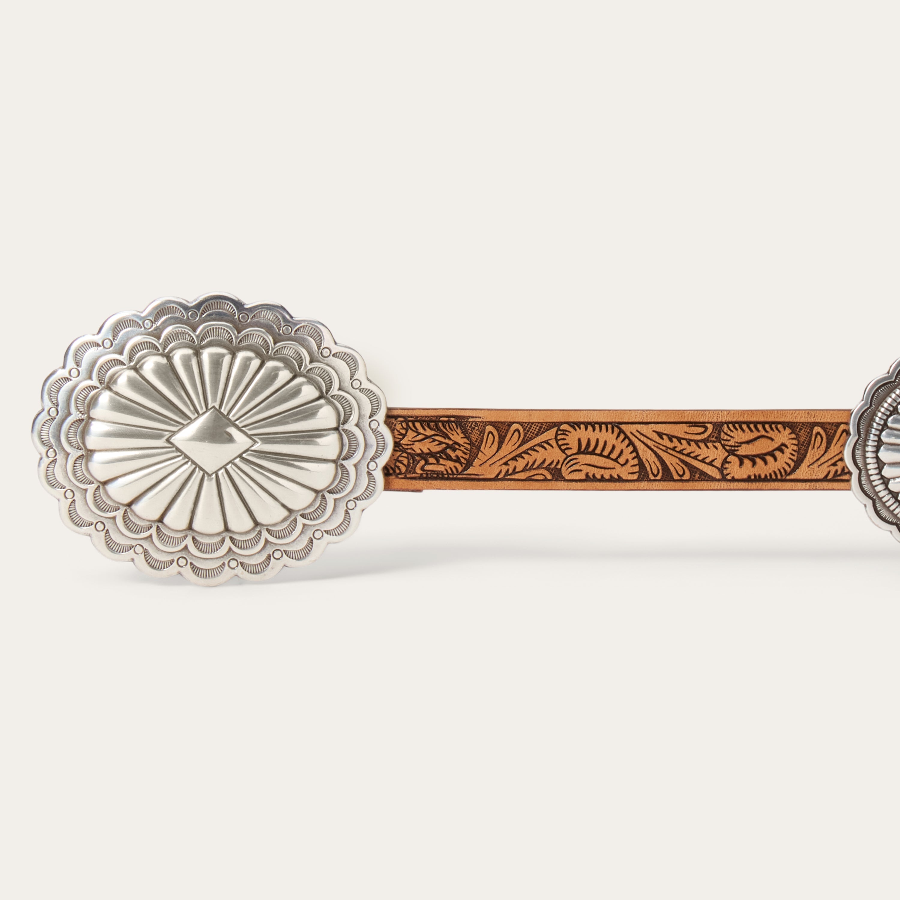 Southwestern Tooled Concho Belt Brown | Stetson Women