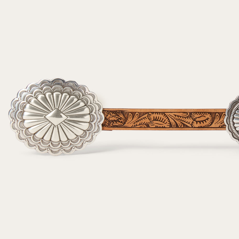 Southwestern Tooled Concho Belt Brown | Stetson Women