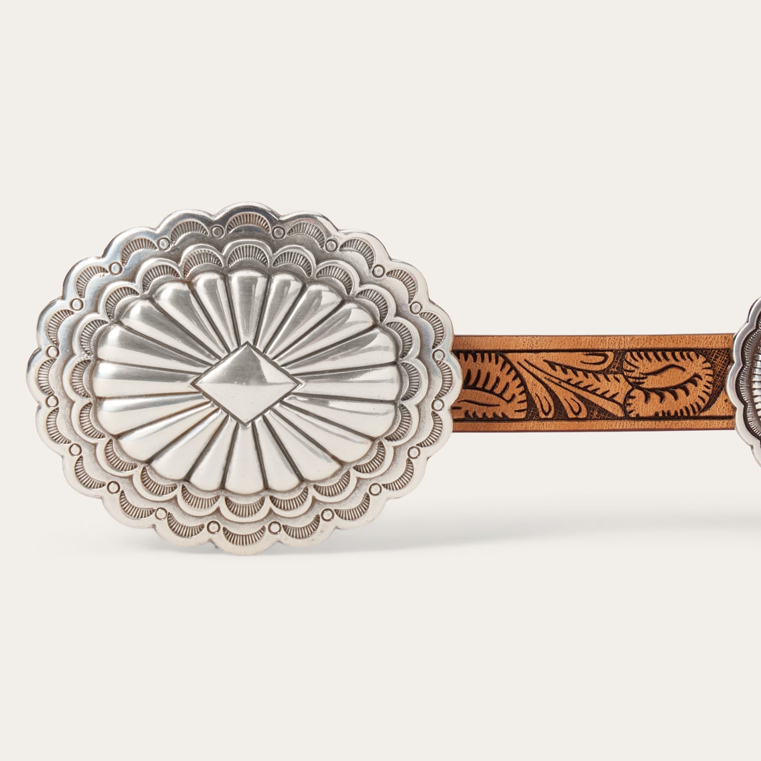 Southwestern Tooled Concho Belt Brown | Stetson Women