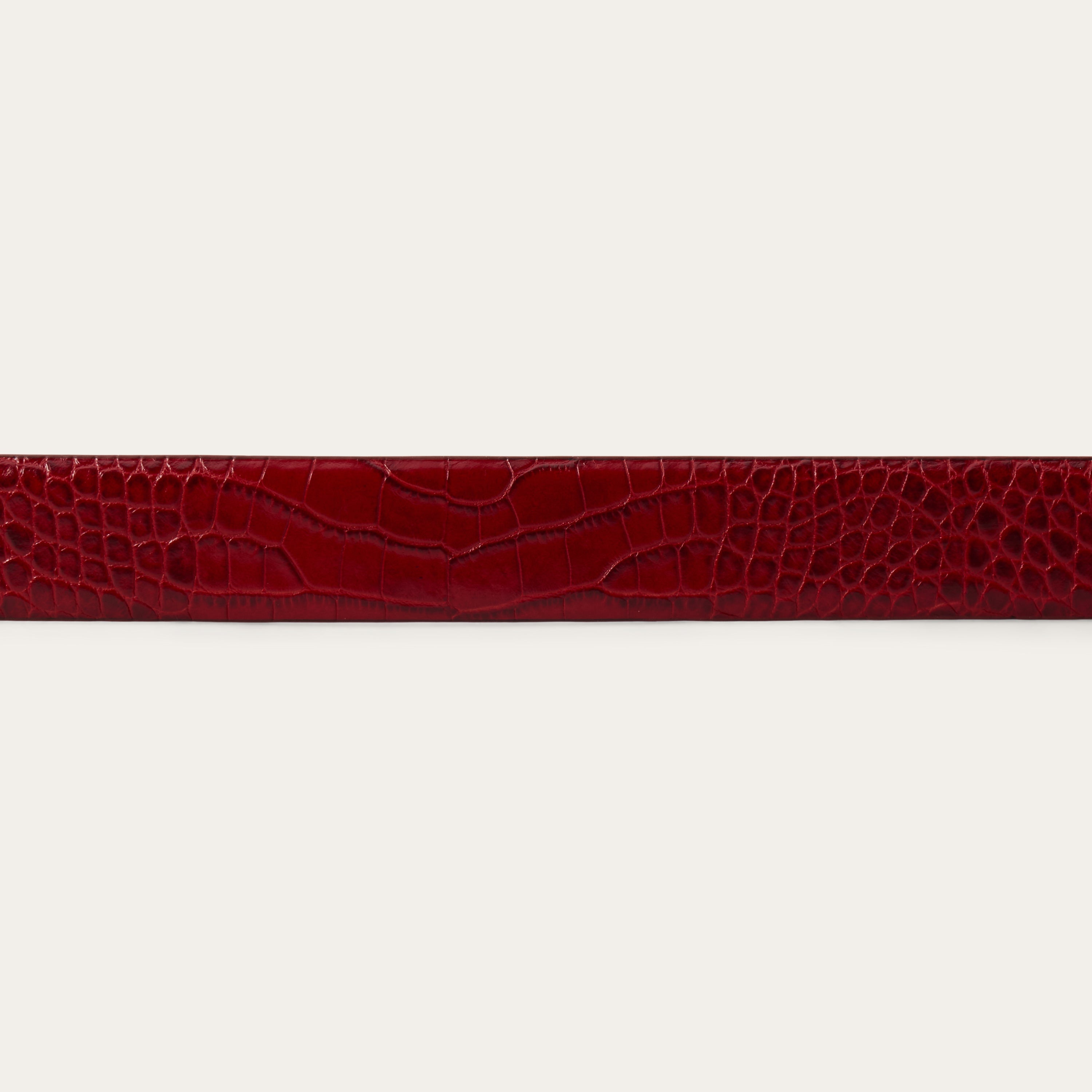 Croco Print Tapered Belt Red | Stetson Women