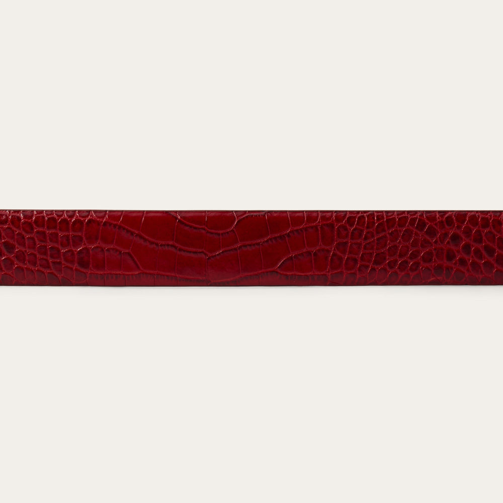 Croco Print Tapered Belt Red | Stetson Women
