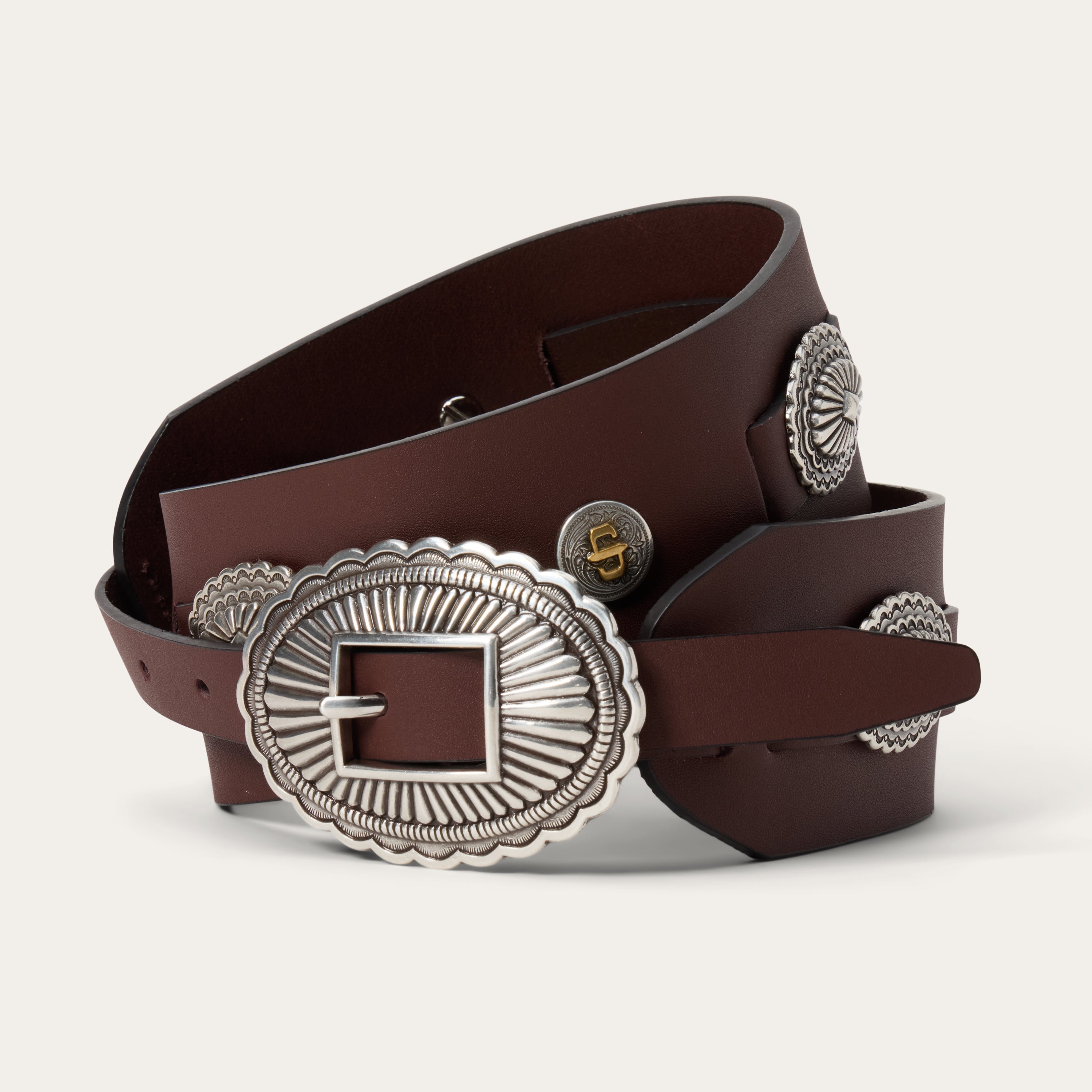 Southwestern Concho Wide Belt Brown | Stetson Women