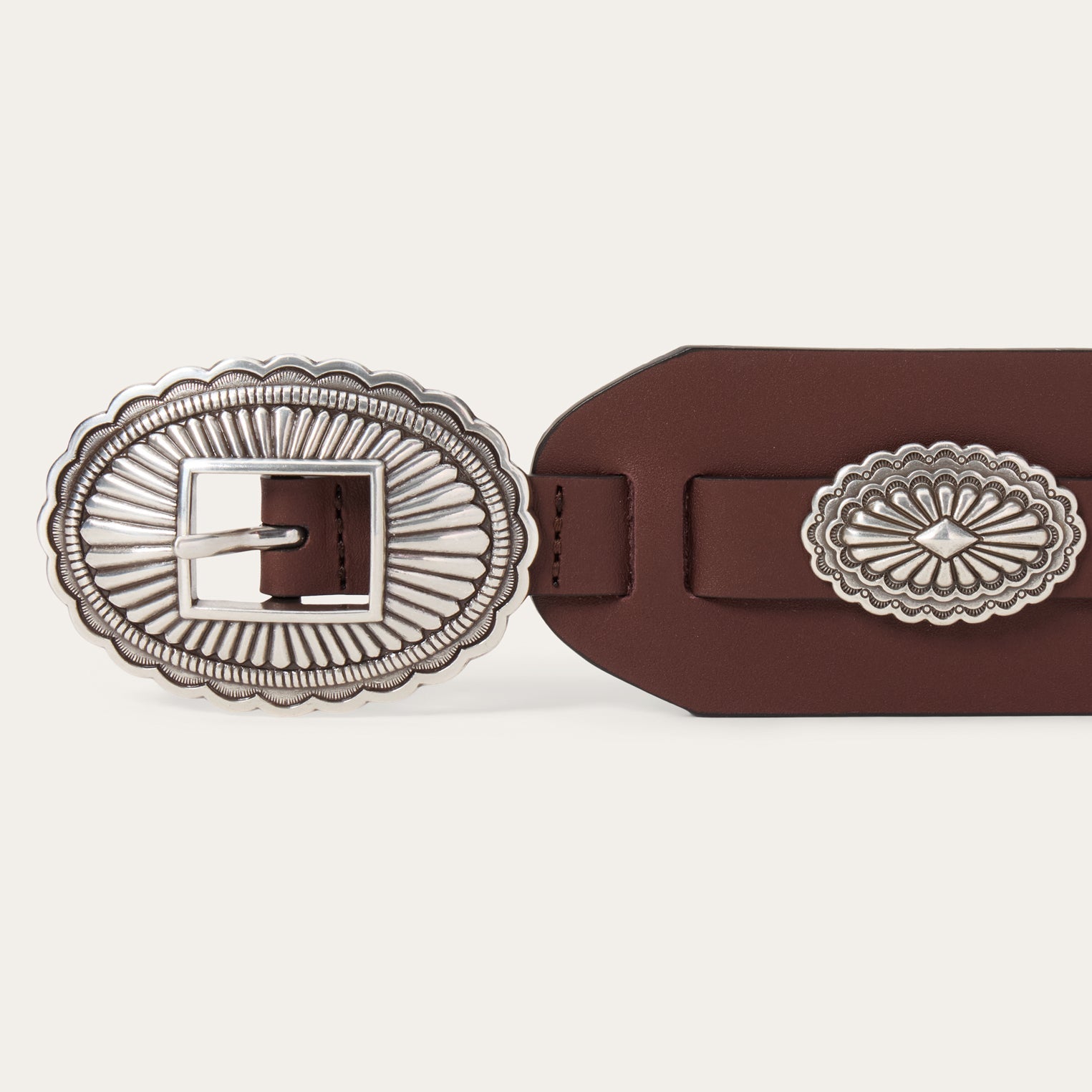 Southwestern Concho Wide Belt Brown | Stetson Women