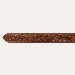 Tooled Tab Embroidered Belt Tan | Stetson Women