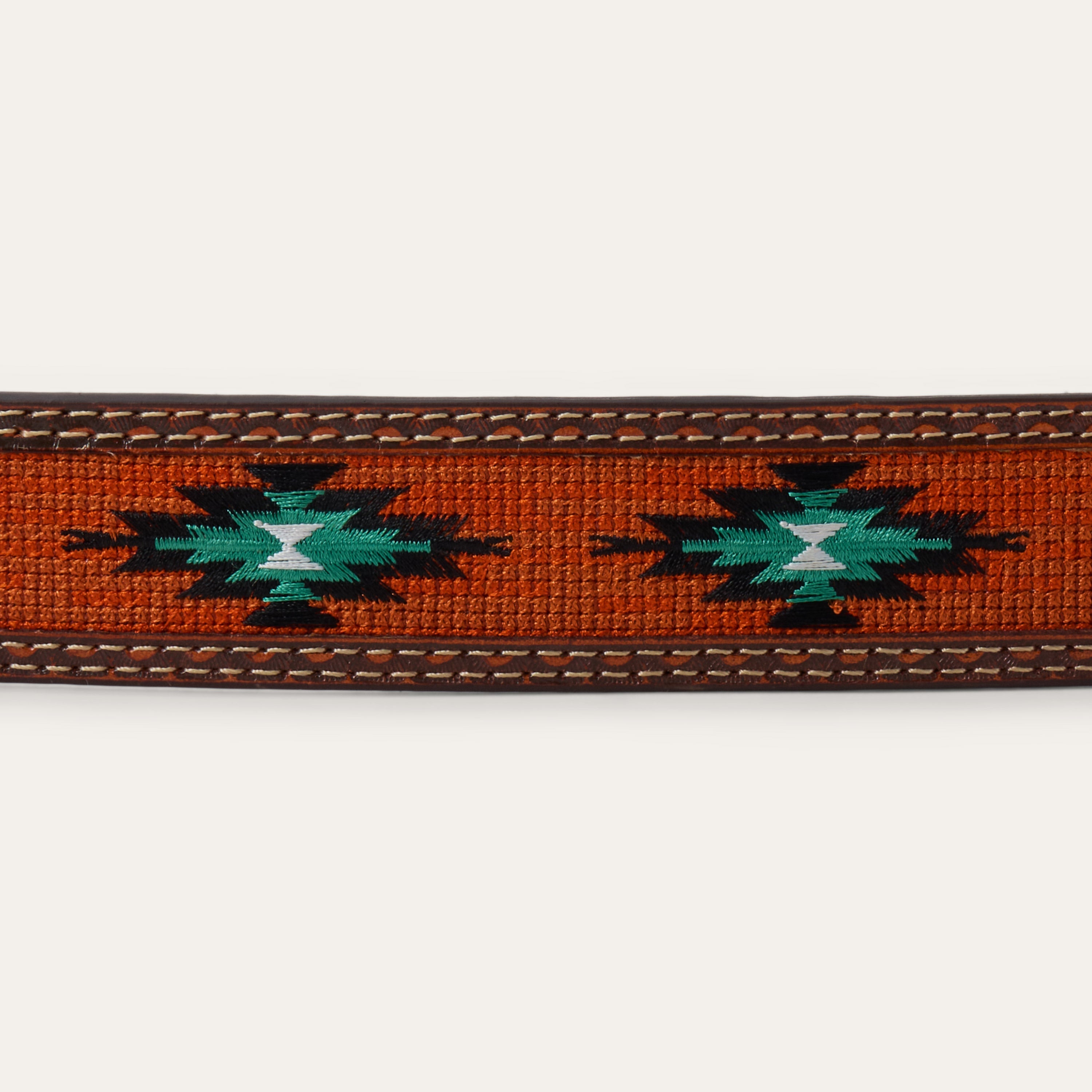 Tooled Tab Embroidered Belt Tan | Stetson Women