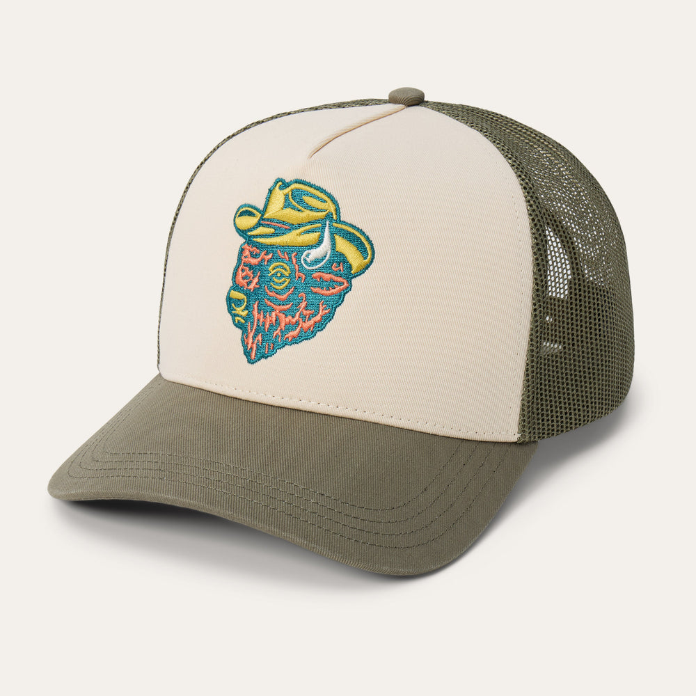 Outlaw Trucker Hat Olive/Cream | Stetson Hats