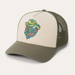 Outlaw Trucker Hat Olive/Cream | Stetson Hats